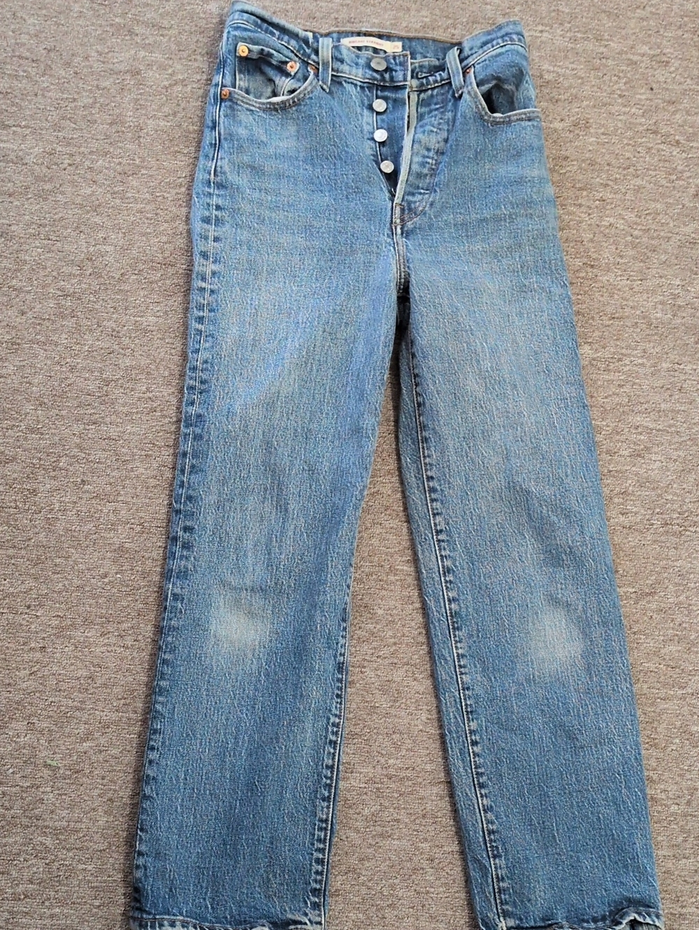 Levis Vintage Button Jeans - Women's Classic Straight Leg